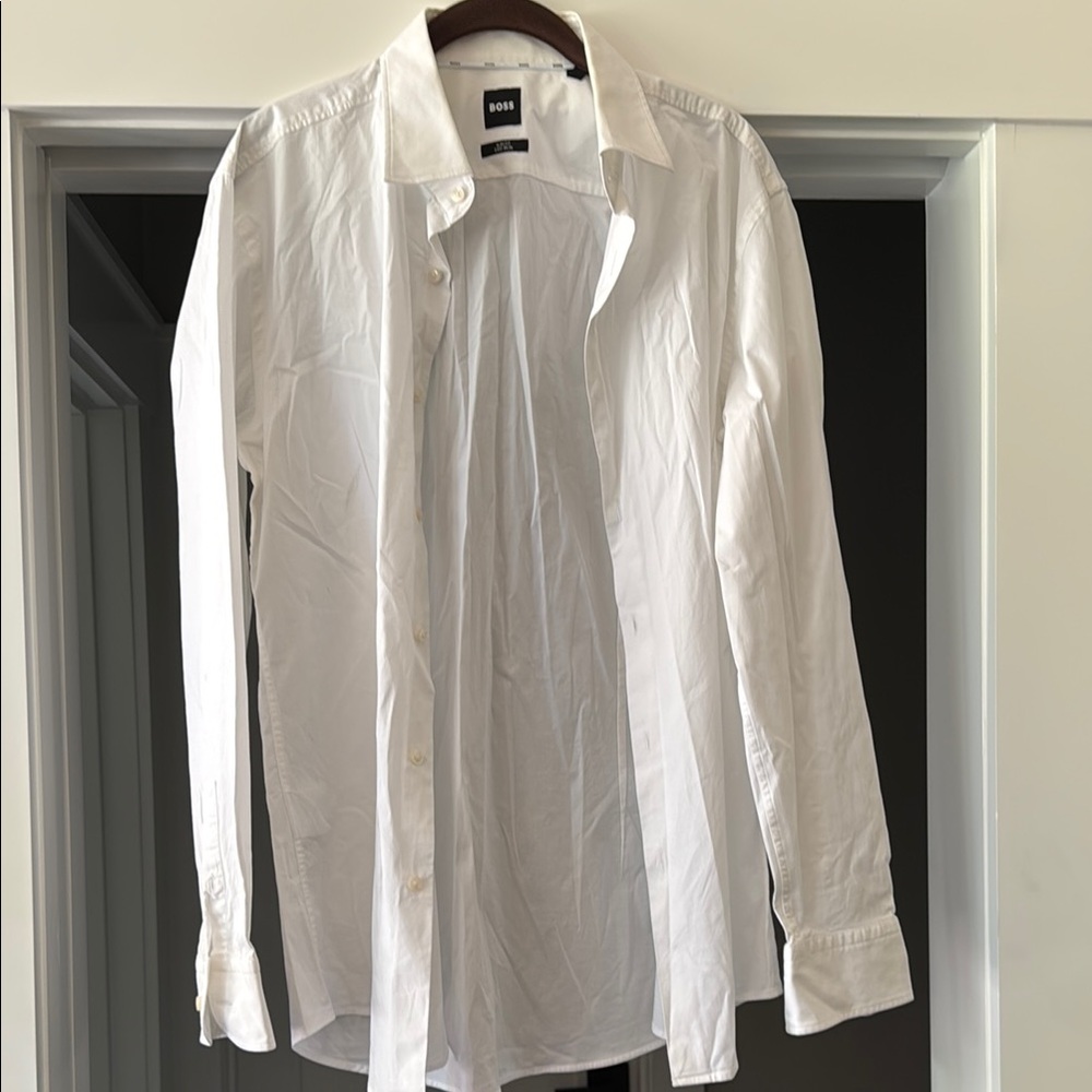 Boss Men's Crisp White Dress Shirt